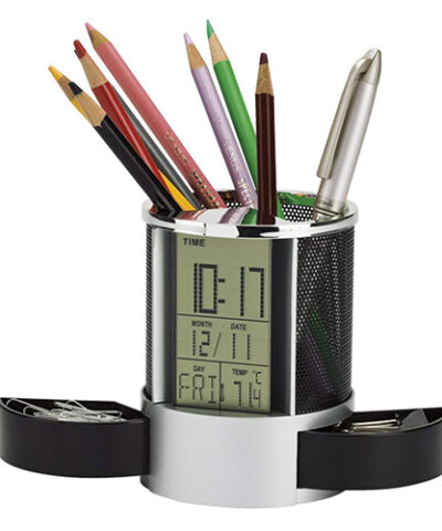 Pen Stand with Digital Clock